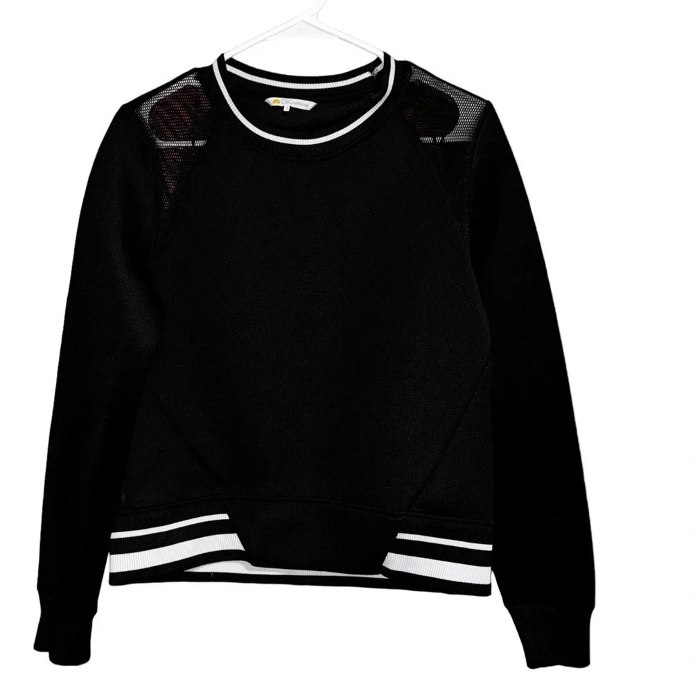 C&C California scuba pullover black with white contrast, size small